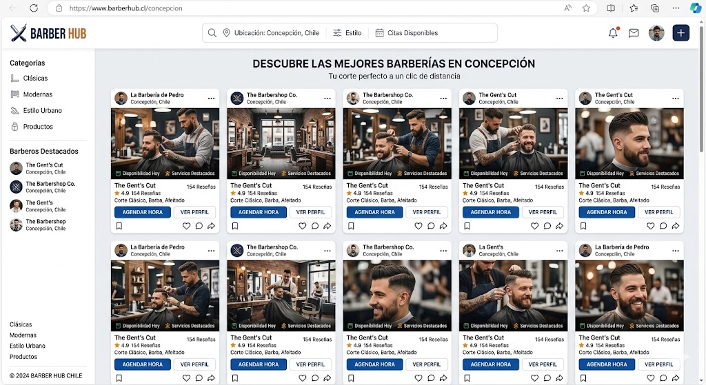 Ejemplo visual del estilo final de la plataforma